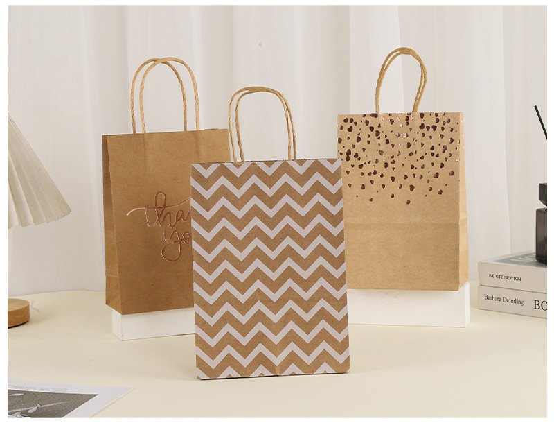 Kraft Paper Gift Bag with Hot-Foil Heart Design detail image 6