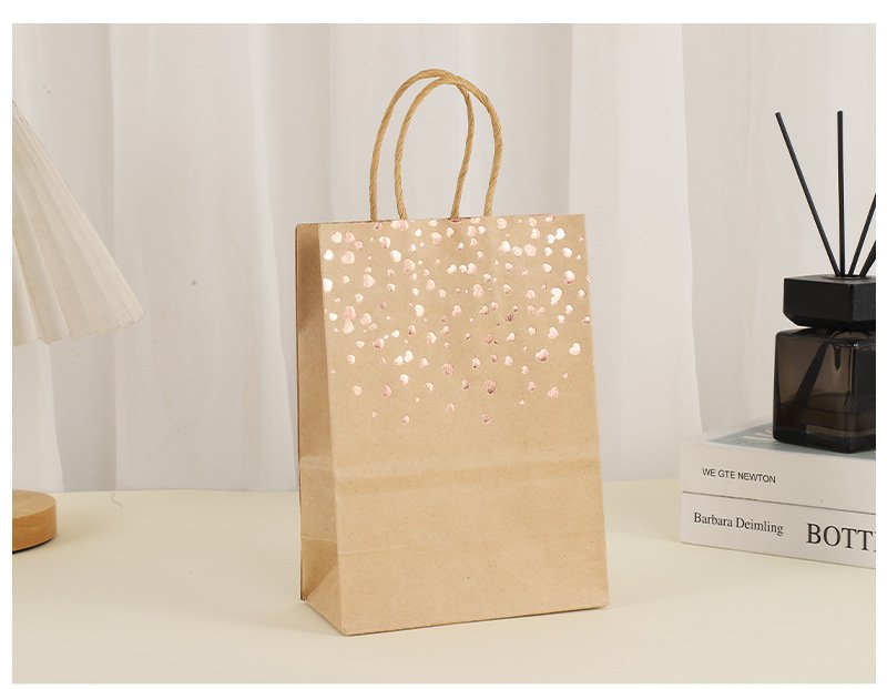 Kraft Paper Gift Bag with Hot-Foil Heart Design detail image 7