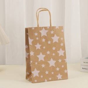Kraft Paper Gift Bag with Hot-Foil Heart Design main image 4